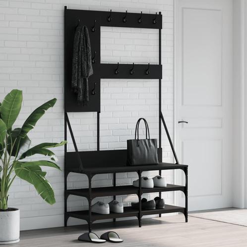 vidaXL Kledingrek met schoenenrek 100x40x184 cm zwart, Huis en Inrichting, Kasten | Kleerkasten, Nieuw, Verzenden