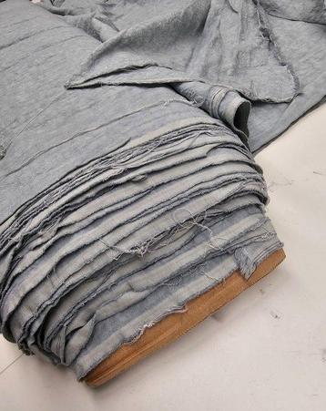 100 % lin pur original Delavè, sans repassage, gris -