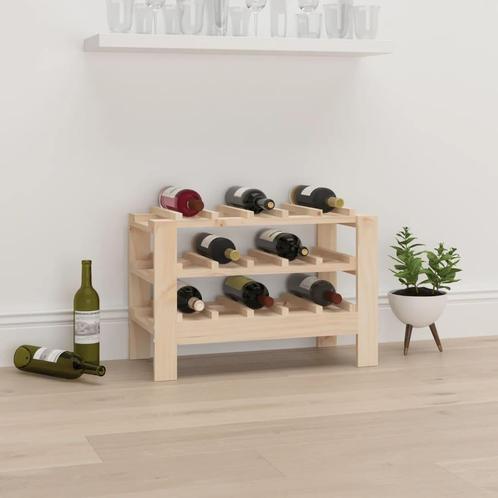vidaXL Wijnrek 61,5x30x42 cm massief grenenhout bruin, Huis en Inrichting, Woonaccessoires | Wijnrekken, Nieuw, Verzenden