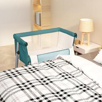 vidaXL Babybox met matras linnen groen, Verzenden