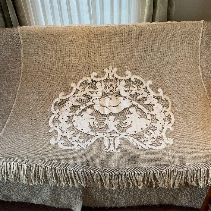 Decoratief ornament - Antiek Frans kanten gordijn –, Antiek en Kunst, Antiek | Overige Antiek