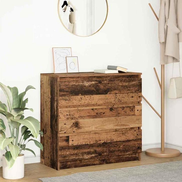 vidaXL Dressoir 80x35x76 cm spaanplaat oud hout, Huis en Inrichting, Kasten | Dressoirs, Nieuw, Verzenden