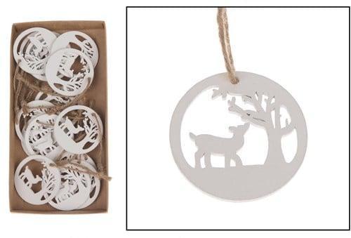 Houten hanger Rendier Wit 15 stuks, Hobby & Loisirs créatifs, Bricolage