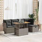 vidaXL 6-delige Loungeset met kussens poly rattan acacia, Tuin en Terras, Tuinsets en Loungesets, Verzenden, Nieuw, Loungeset