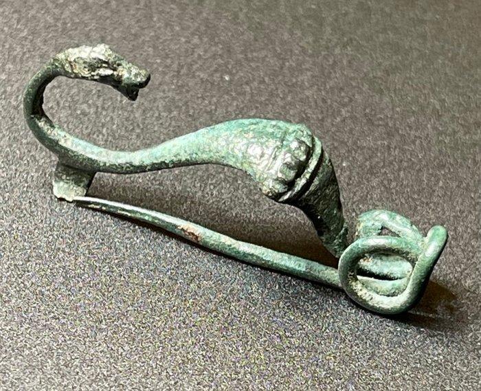 Romain antique Bronze Broche extrêmement rare, en forme de, Antiek en Kunst, Antiek | Overige Antiek