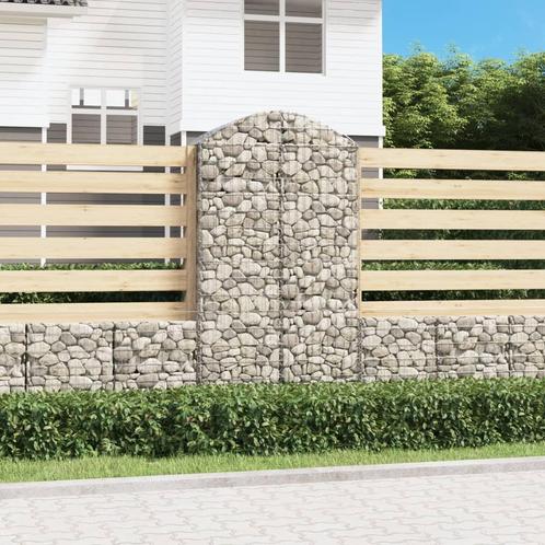 vidaXL Schanskorf gewelfd 100x50x180/200 cm gegalvaniseerd, Tuin en Terras, Bloempotten, Nieuw, Verzenden