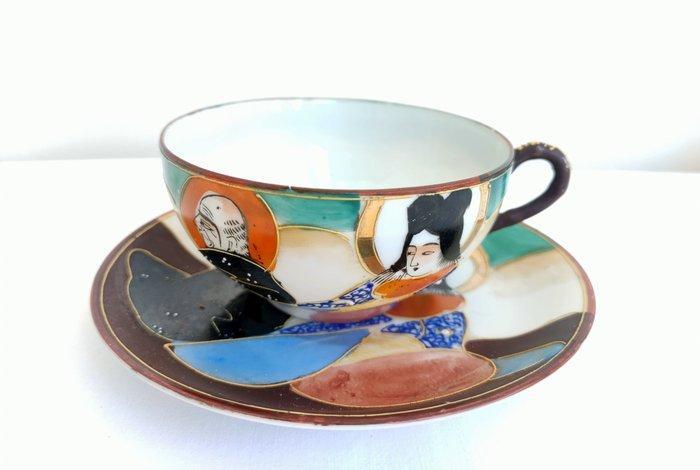 Theeservies (11) - Porselein - Met de hand versierd in, Antiquités & Art, Curiosités & Brocante