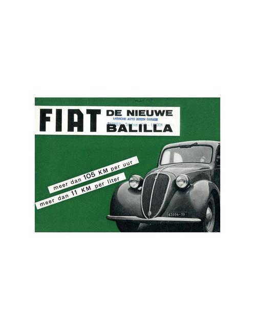 1938 FIAT BALILLA BROCHURE NEDERLANDS, Boeken, Auto's | Folders en Tijdschriften