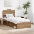 vidaXL Bedframe Ambachtelijk Eiken 90 x 200 cm Massief, Huis en Inrichting, Slaapkamer | Bedden, Verzenden, Nieuw