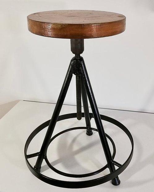 Kruk - Industriel krukje met de hand vervaardigd in 50s, Antiek en Kunst, Antiek | Wandborden en Tegels