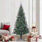 vidaXL Kunststof Voorverlichte Kerstboom Groen 210 cm PVC en, Diversen, Kerst, Verzenden, Nieuw