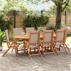 vidaXL Tuinstoelen inklapbaar 8 st massief acaciahout en, Tuin en Terras, Tuinstoelen, Verzenden, Nieuw
