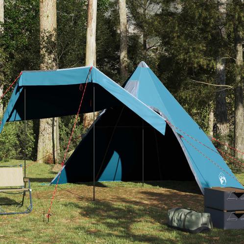 vidaXL Tente de camping tipi 5 personnes bleu, Caravanes & Camping, Tentes, Neuf, Envoi