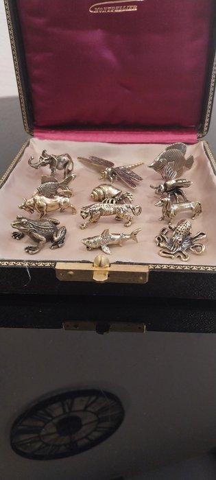 Porte couteau (12) - Animaux différents - Bronze doré