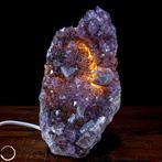 Natuurlijke paarse Amethist & Calciet kristallen Lamp-