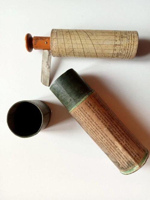 cadran solaire de berger - Bois, Papier - France - 1850-1900, Antiek en Kunst, Antiek | Overige Antiek