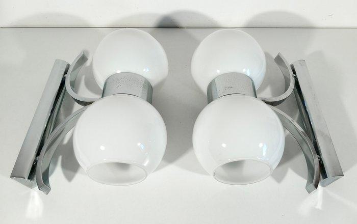 Wandlamp - Opaline glas - Set wandlampen uit de jaren 60/70,, Antiek en Kunst, Kunst | Designobjecten