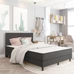 vidaXL Boxspring stof donkergrijs 140x200 cm, Huis en Inrichting, Slaapkamer | Bedden, Verzenden, Nieuw