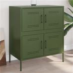 vidaXL Dressoir 68x39x79 cm staal olijfgroen, Huis en Inrichting, Kasten | Dressoirs, Verzenden, Nieuw