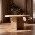 Tafel Rond Eikenhout  Slot Onderstel 120ø, Nieuw