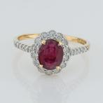 (ALGT Certified) Ruby 1.52 Cts. Diamond 0.33 Cts. 24 Pcs -