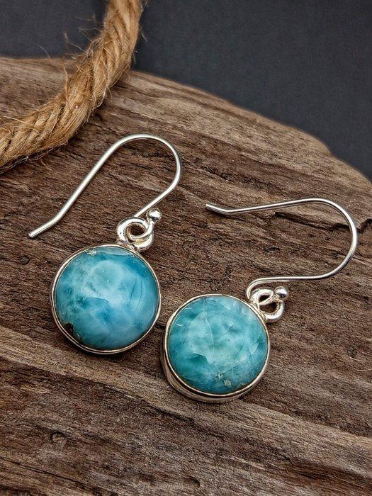 Oorbellen van 925 zilver met larimar, topkwaliteit, uniek, Collections, Minéraux & Fossiles