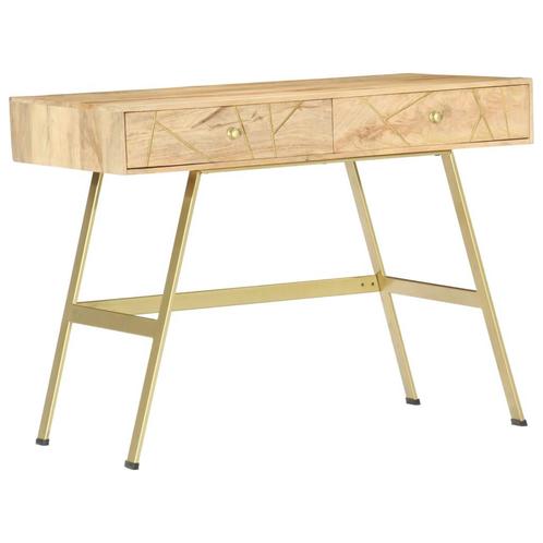 vidaXL Schrijftafel met lades 100x55x75 cm massief mangohout, Huis en Inrichting, Bureaus, Nieuw, Verzenden