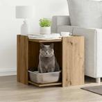 vidaXL Kattenbakkast 53x53x51 cm bewerkt hout artisanaal, Dieren en Toebehoren, Katten-accessoires, Verzenden, Nieuw