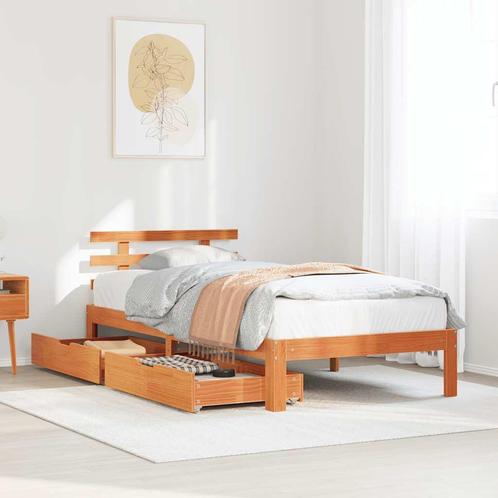 vidaXL Bedframe met lades massief grenenhout wasbruin 90x200, Huis en Inrichting, Slaapkamer | Bedden, Nieuw, Verzenden