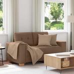 vidaXL Loveseat Bank Bruin 120 cm Stof, Huis en Inrichting, Zetels | Zetels, Verzenden, Nieuw