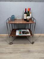 Serveerwagen - Hout, Metaal, Chroom - Vintage Pressolit