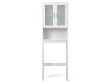 Coast Opbergkast - MDF + Glass - wit - 23x7.5x67 cm, Verzenden