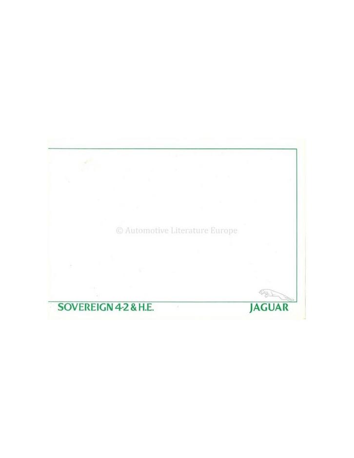 1983 JAGUAR XJ SOVEREIGN 4.2 & H.E. BROCHURE NEDERLANDS, Boeken, Auto's | Folders en Tijdschriften