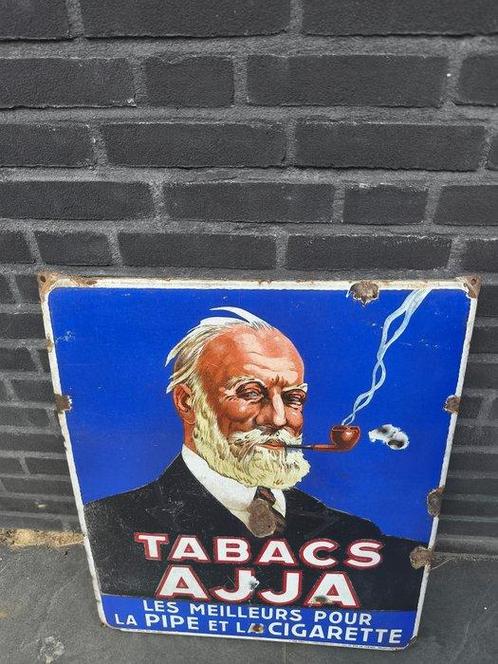 Emaille Bord Tabacs Ajja - Enseigne en émail - Émail, Antiek en Kunst, Antiek | Wandborden en Tegels
