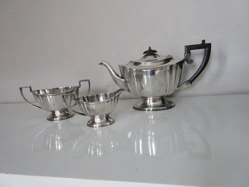 Chippendale - zilveren theeset EPNS | Vintage set van 3 -, Antiek en Kunst, Antiek | Keukengerei
