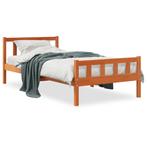 vidaXL Cadre de lit avec tête de lit cire marron 90x190, Neuf, Verzenden