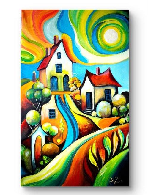 Denis Mihai - The house from the story, Antiek en Kunst, Kunst | Schilderijen | Klassiek