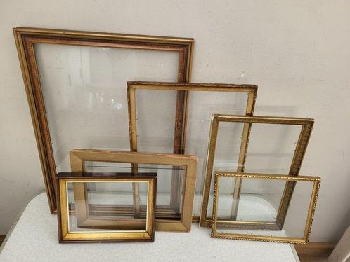 Cadre (6)  - Verre en bois - Collage cadres antiques, Antiek en Kunst, Curiosa en Brocante