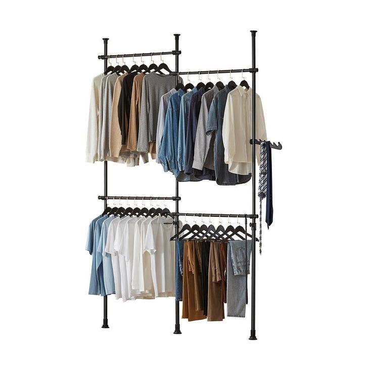 2dekans | SoBuy Kledingrek - 4 rekken - Verstelbaar - 235 x, Huis en Inrichting, Woonaccessoires | Kapstokken, Ophalen of Verzenden