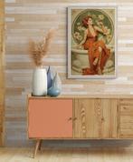 I_KONIQ - Sensual redhead woman enjoy champagne in Mucha, Antiek en Kunst