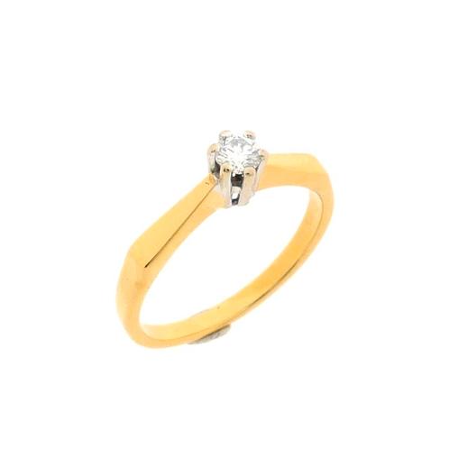Gouden solitair ring met diamant | 0,15 ct., Bijoux, Sacs & Beauté, Bagues, Enlèvement ou Envoi