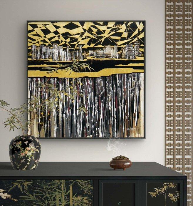 ART-IKarpikioti - XL “Golden Metropolis”, Antiquités & Art, Art | Peinture | Moderne