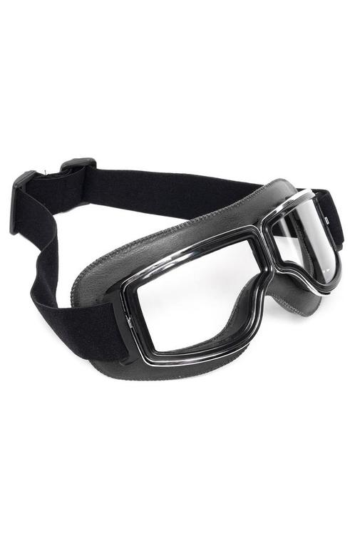 Goggles Motor Skibril Bril Zwart Montuur Heldere Glazen Pilo, Kleding | Heren, Carnavalskleding en Feestkleding, Nieuw, Ophalen of Verzenden