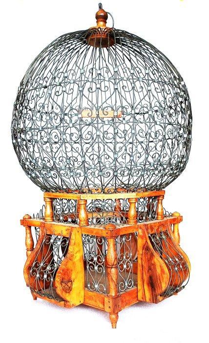 Victorien Cage à oiseaux - Métal - vieille cage à oiseau en, Antiek en Kunst, Curiosa en Brocante