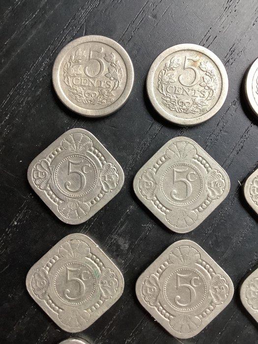 Nederland. Wilhelmina. 5 Cents 1907-1943 (Zonder, Postzegels en Munten, Munten | Nederland