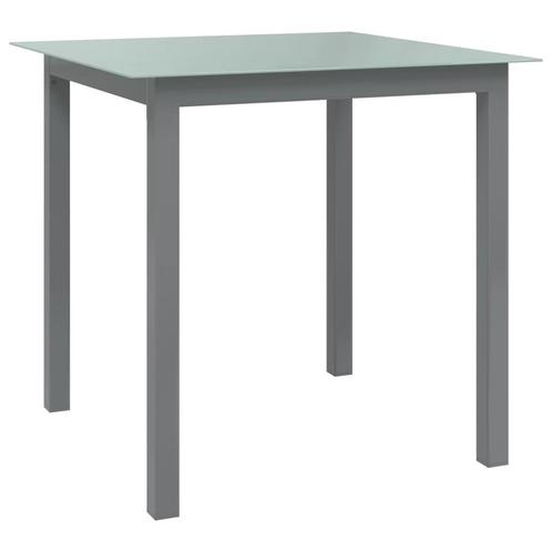 vidaXL Table de jardin Gris clair 80x80x74 cm Aluminium, Tuin en Terras, Tuinsets en Loungesets, Verzenden
