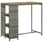 vidaXL Bartafel met opbergrek 120x60x110 cm poly rattan, Verzenden, Nieuw