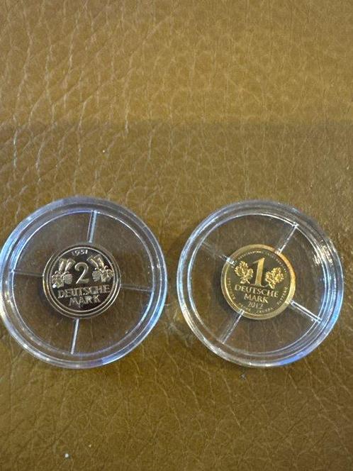 1 gram - Goud - 2 Deutsche Mark und 1 Deutsche Mark  (Zonder, Postzegels en Munten, Edelmetalen en Baren