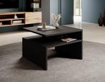 Meubella Salontafel Charo mat zwart 66cm vierkant, Verzenden