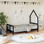 vidaXL Kinderbedframe 80x160 cm massief grenenhout zwart, Kinderen en Baby's, Verzenden, Nieuw